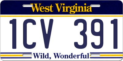 WV license plate 1CV391