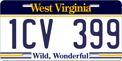 WV license plate 1CV399