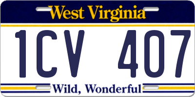 WV license plate 1CV407