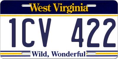 WV license plate 1CV422