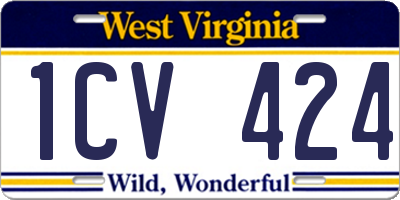 WV license plate 1CV424