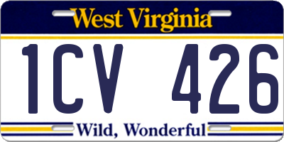 WV license plate 1CV426
