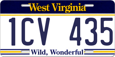 WV license plate 1CV435