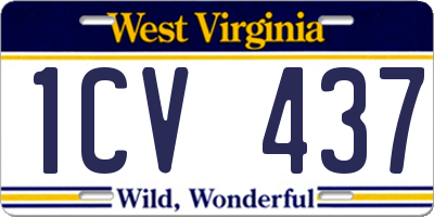 WV license plate 1CV437