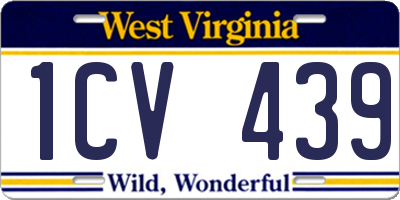WV license plate 1CV439
