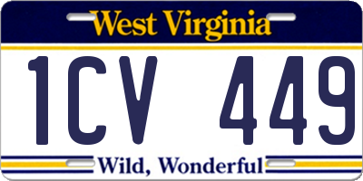 WV license plate 1CV449