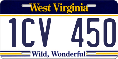 WV license plate 1CV450