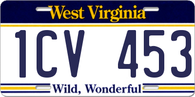 WV license plate 1CV453