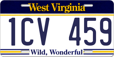 WV license plate 1CV459