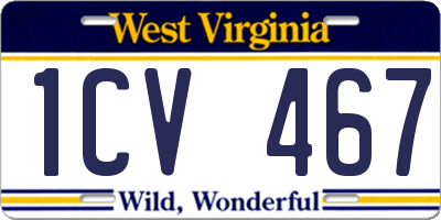 WV license plate 1CV467