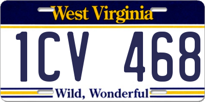 WV license plate 1CV468