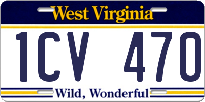 WV license plate 1CV470