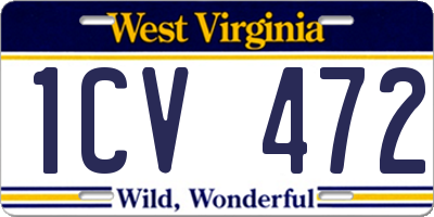 WV license plate 1CV472