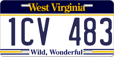 WV license plate 1CV483