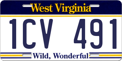 WV license plate 1CV491