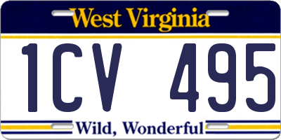 WV license plate 1CV495