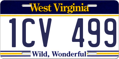 WV license plate 1CV499