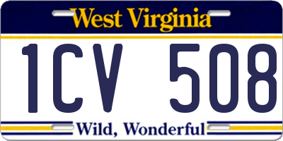 WV license plate 1CV508