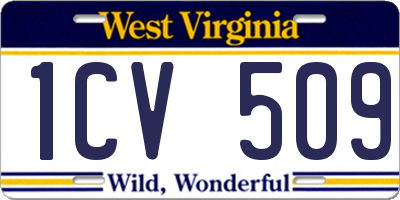 WV license plate 1CV509