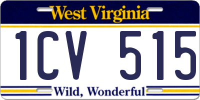 WV license plate 1CV515