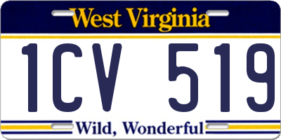 WV license plate 1CV519