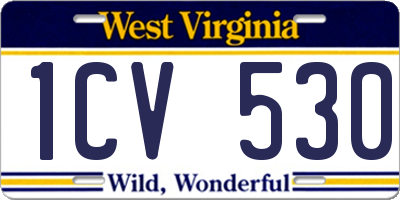 WV license plate 1CV530