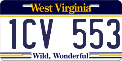 WV license plate 1CV553