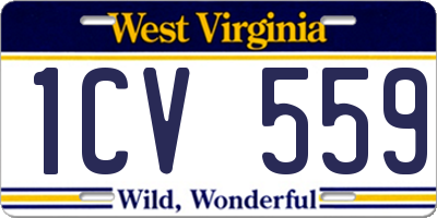 WV license plate 1CV559