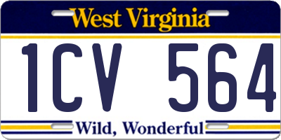 WV license plate 1CV564