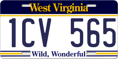 WV license plate 1CV565