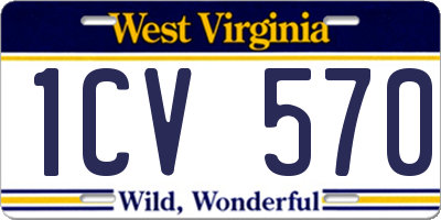 WV license plate 1CV570