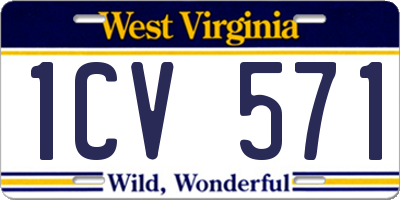WV license plate 1CV571