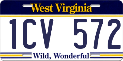 WV license plate 1CV572