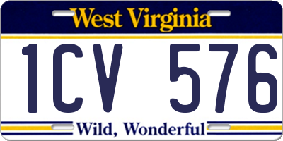 WV license plate 1CV576