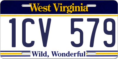 WV license plate 1CV579