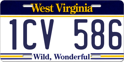 WV license plate 1CV586