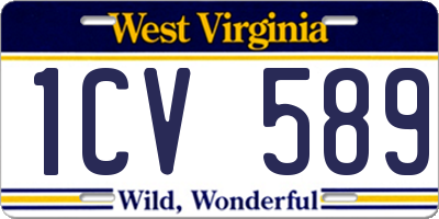 WV license plate 1CV589