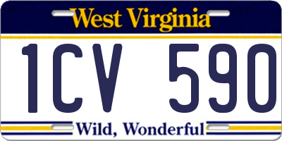 WV license plate 1CV590