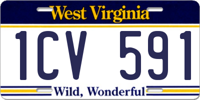 WV license plate 1CV591