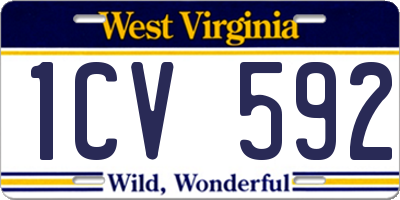 WV license plate 1CV592