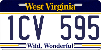 WV license plate 1CV595