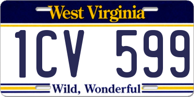 WV license plate 1CV599