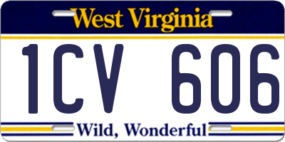 WV license plate 1CV606