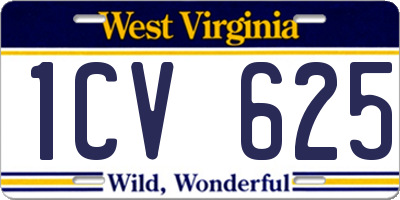 WV license plate 1CV625