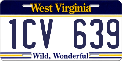 WV license plate 1CV639