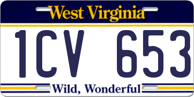 WV license plate 1CV653