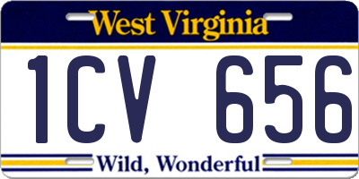 WV license plate 1CV656