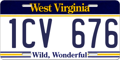 WV license plate 1CV676