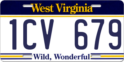 WV license plate 1CV679