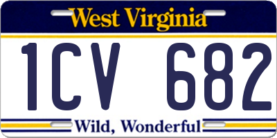 WV license plate 1CV682